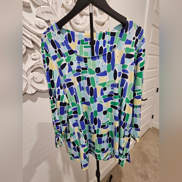 Allison Daley Tops - NWT Allison Daley Multicolor Geometric Long Sleeve Top 1X